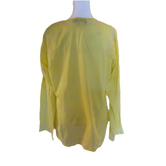 Anthropologie Antik Batik Embroidered Butterfly Cotton Artsy Boho Top Tunic M - Picture 3 of 10